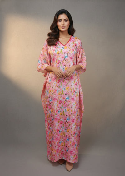 Rose Garden V-Neck Kaftan Nightdress