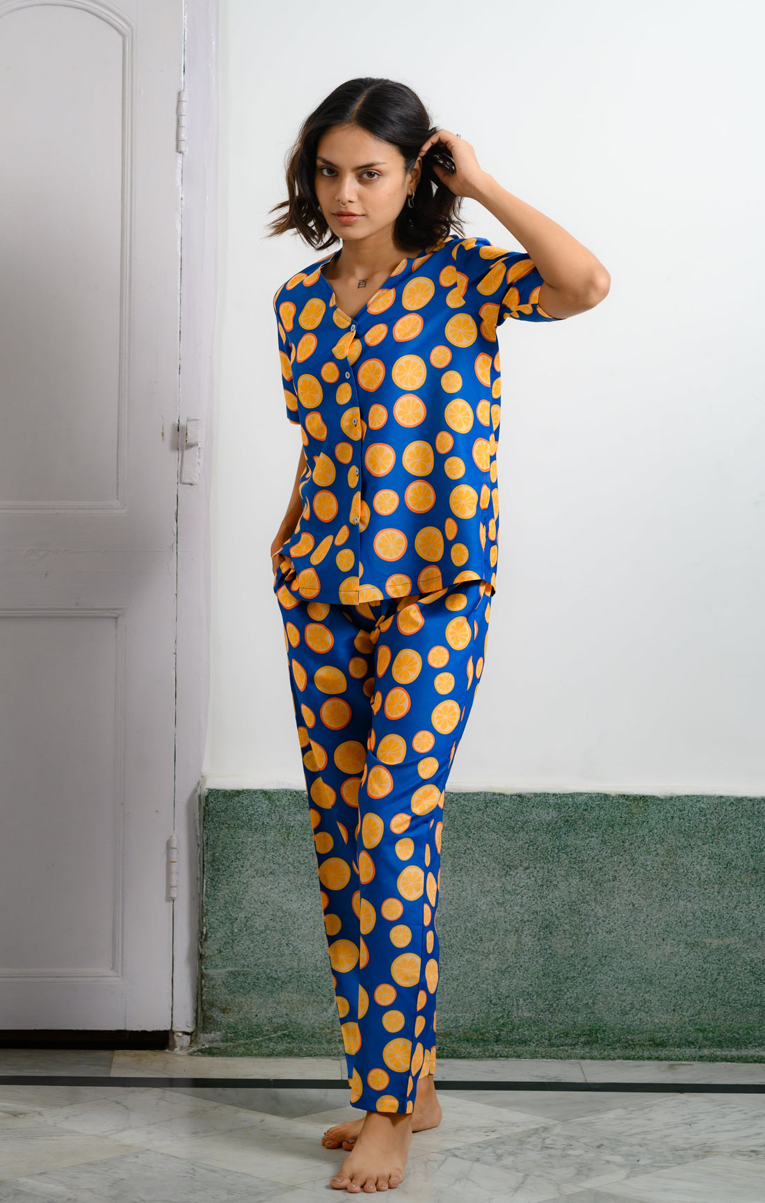 Bright Orange Print Pajama Set: Your Daily Dose of Happiness