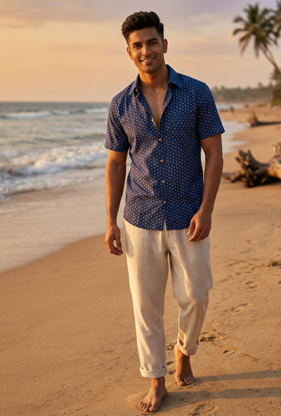 Midnight - Rayon beach shirt