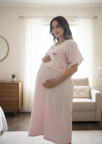 Blush - Cotton feeding nighty