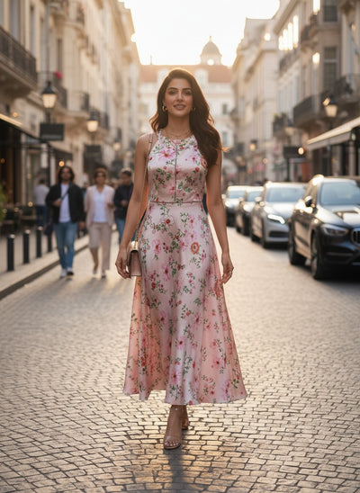 Blush - Satin beach dress