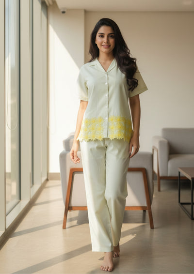 Blue - Cotton Blend pajama set