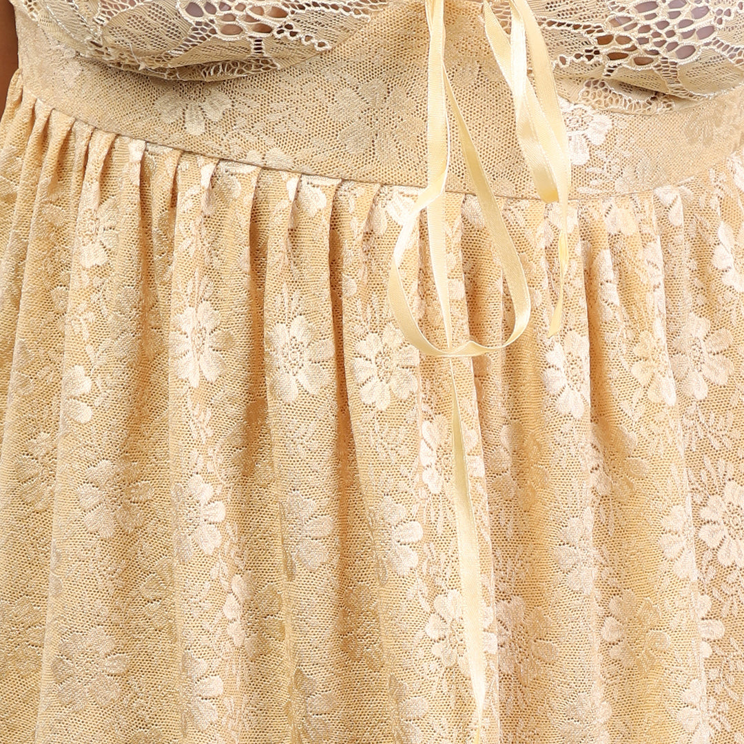 Stylish Women's Golden Net Mesh Spaghetti Strap Sleepwear Collection