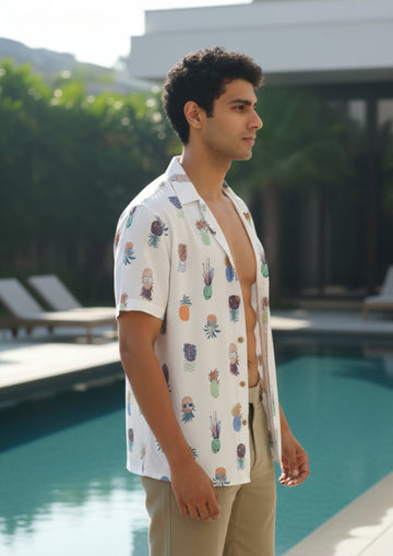 Tropical - Cotton beach shirt