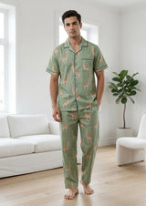 Green - Cotton Blend mens nightsuit