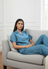 Teal - Cotton Satin pajama set