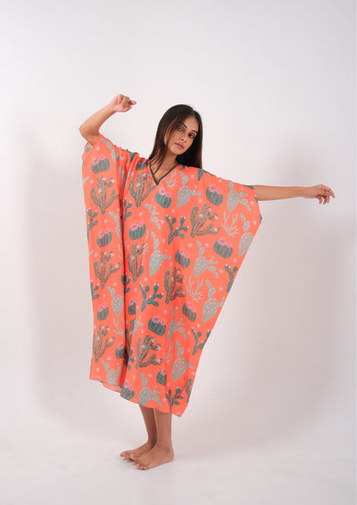 Tangerine - Satin beach dress