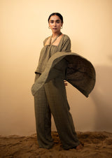 Olive - Crepe beach dress