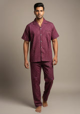 Burgundy - Cotton pajama set