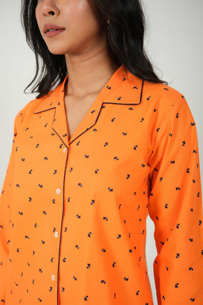Tangerine - Cotton Poplin pajama set