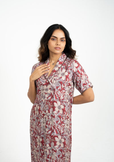 Razia - Printed Nighty with Collar
