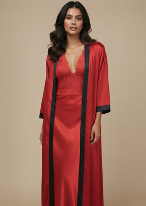 Red - Satin bridal set