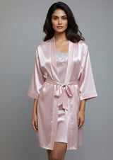 Silken Pearl Satin 2-Piece Nighty Gown Set – Dark Peach