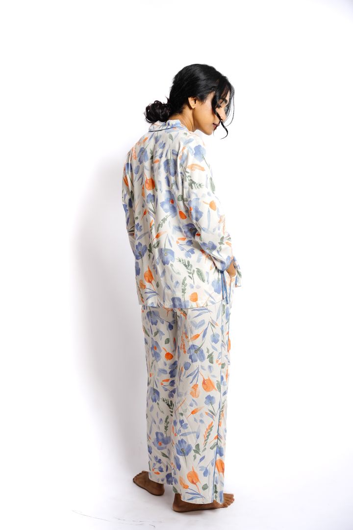 Luxurious Printed Egyptian Rayon Cotton Night Suit