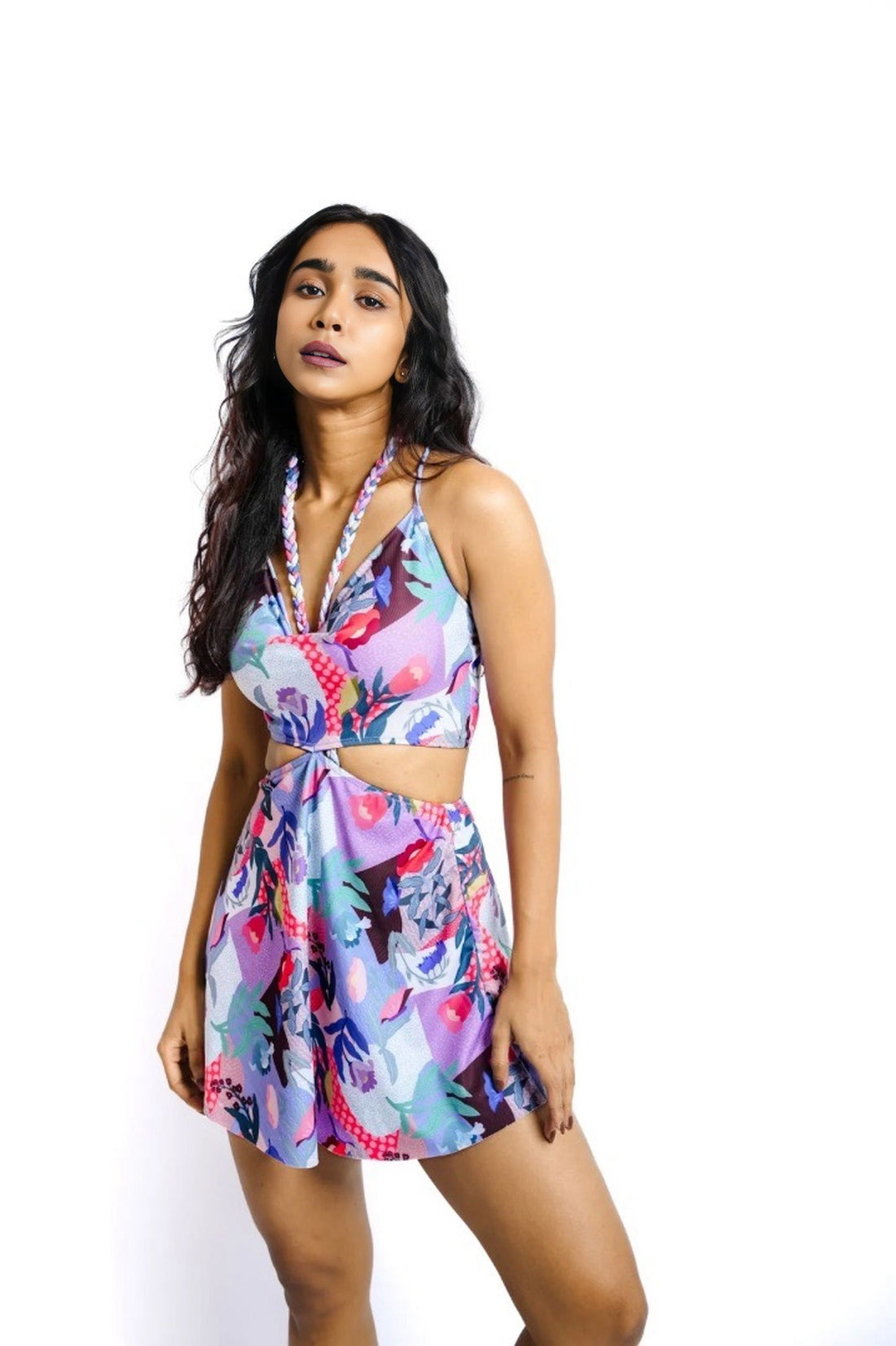 Flaunt Your Style with Our Gardenia Print Frock Style Swimsuit