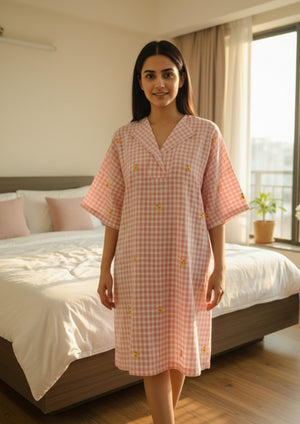 Pink - Cotton sleep shirt