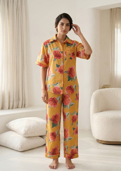 Yellow - Silk Muslin pajama set