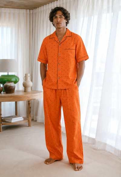 Tangerine - Cotton Poplin pajama set