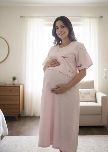 Blush - Cotton feeding nighty