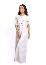 Grid - Cambric Cotton nighty