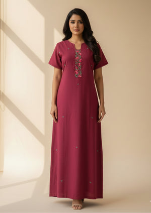 Crimson - 100% Spun Cotton nighty