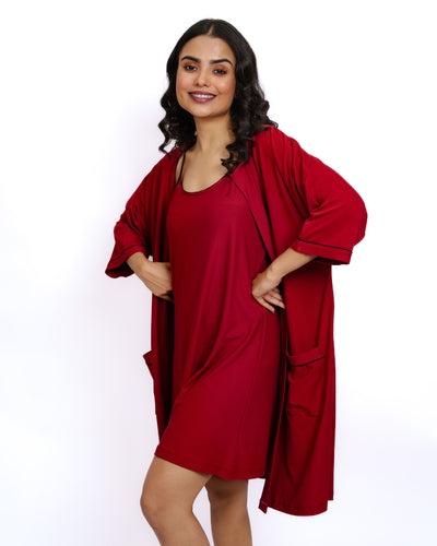 Crimson - Cotton short nighty