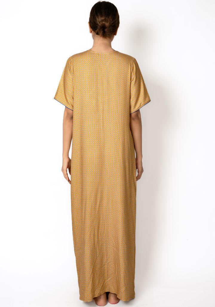 Rayon Cotton Nighty with Piping Details