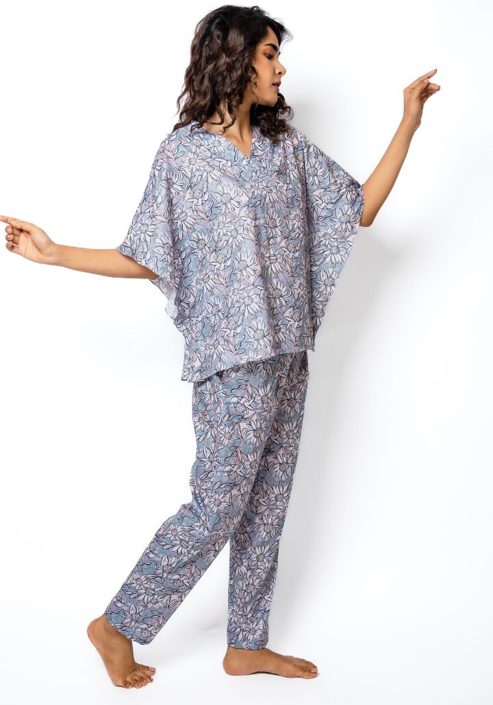 Feather Cotton Co-Ord Set in Kaftan Style