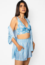 Blue - Muslin Cotton beach dress