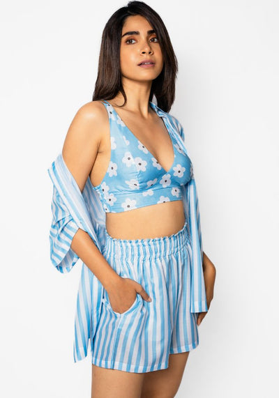 Blue - Muslin Cotton beach dress