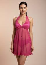 Fuchsia - Mesh bridal Baby Doll