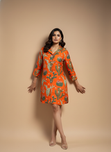 Tangerine - Satin sleep shirt
