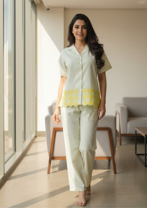 Blue - Cotton Blend pajama set