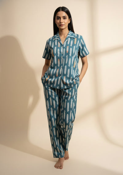 Teal - Cotton pajama set