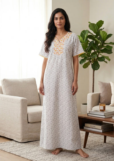 Embroidered - Cotton nighty