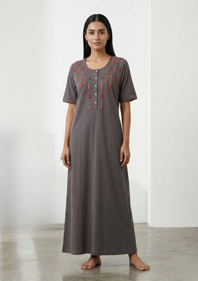 Embroidered - Hosiery nighty
