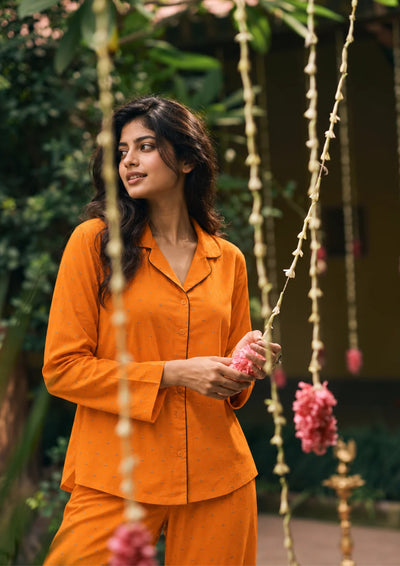 Tangerine - Cotton Poplin pajama set